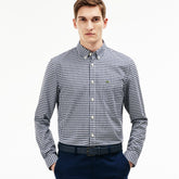 Men's Regular Fit Mini Check Poplin Shirt / Lacoste