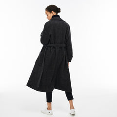 Women's Long Belted Tweed Coat / Lacoste