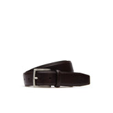 Men's Engraved Tongue Buckle Leather Belt / Lacoste