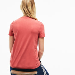 Women's Slim Fit V-Neck Cotton Jersey T-shirt / Lacoste