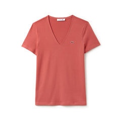 Women's Slim Fit V-Neck Cotton Jersey T-shirt / Lacoste