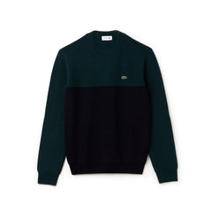 Men's Crew Neck Ribbed Wool Sweater / Lacoste
