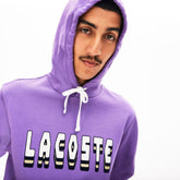 Men's Hooded 3D-Lettering Cotton Blend Fleece Sweatshirt / Lacoste