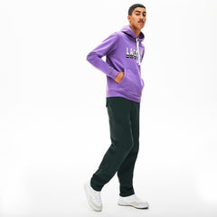 Men's Hooded 3D-Lettering Cotton Blend Fleece Sweatshirt / Lacoste