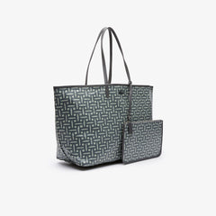 Women's Large Coated Cotton Canvas Tote Bag / Lacoste