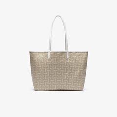 Women's Monogram Coated Cotton Canvas Tote Bag / Lacoste