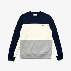 Men's Crew Neck Colorblock Piqué Fleece Sweatshirt / Lacoste