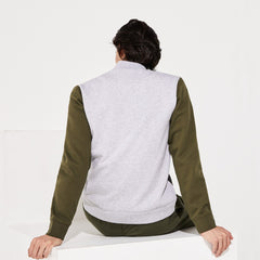 Men's SPORT Contrast-Sleeve Fleece Varsity Jacket / Lacoste