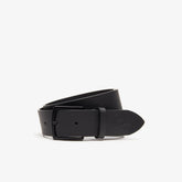 Men's Engraved-Buckle Smooth Leather Belt / Lacoste