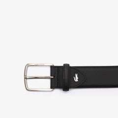 Men's Engraved-Buckle Piqué Canvas Belt / Lacoste