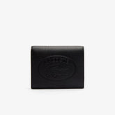 Women's Croco Crew Grained Leather Bi-fold Wallet with Coin Purse / Lacoste