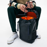 Men's Altitude Grained Leather Flap Backpack / Lacoste