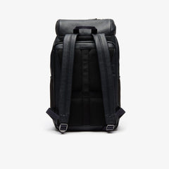 Men's Altitude Grained Leather Flap Backpack / Lacoste