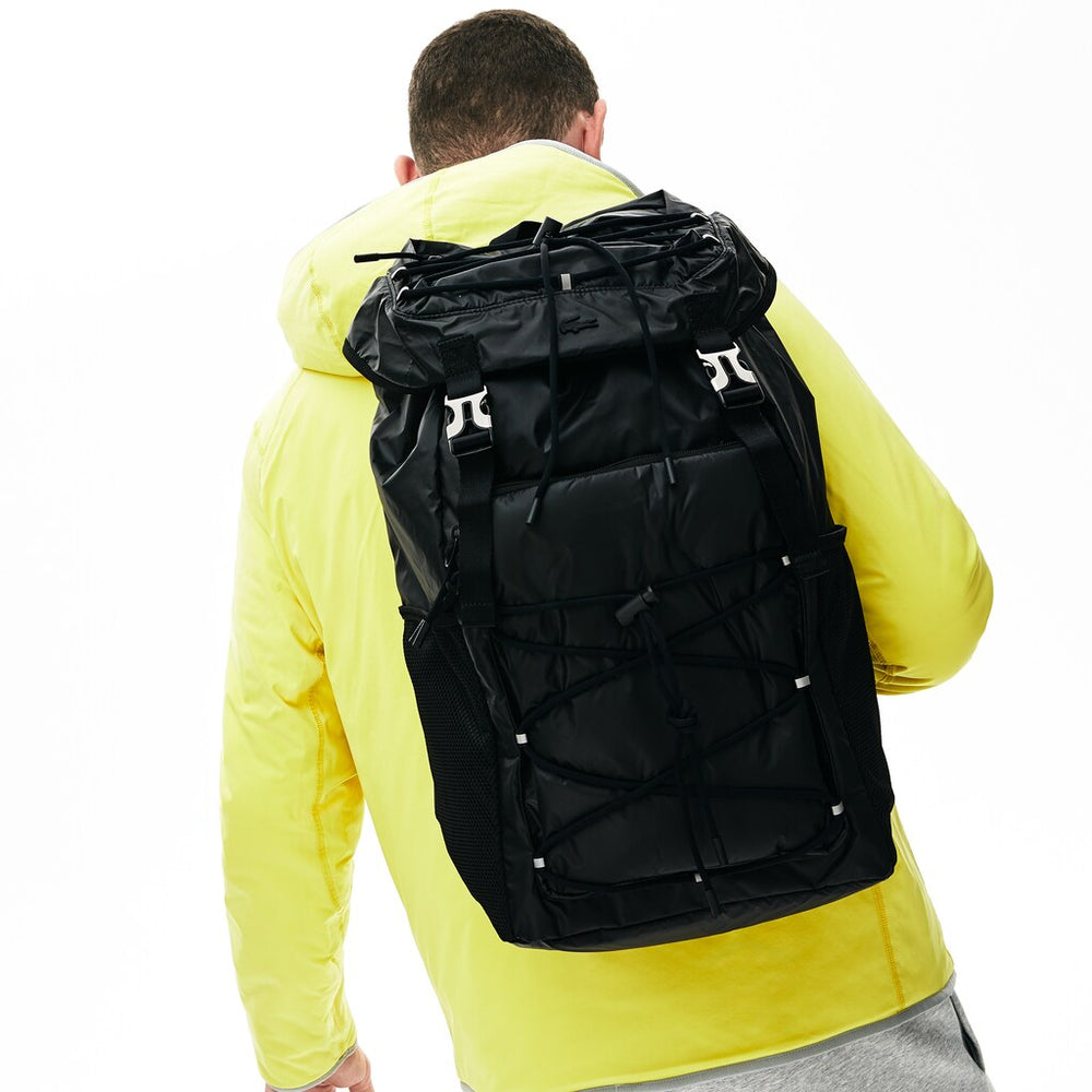 Men's Altitude Drawstring Flap Nylon Backpack / Lacoste