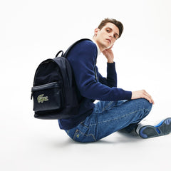 Men's L.12.12 Croco Magic Leather and Canvas Backpack / Lacoste