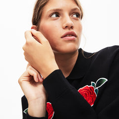 Women's LIVE Rose-Embroidered Cropped Sweater / Lacoste