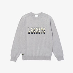 Men's 3D-Lettering Crewneck Cotton Blend Sweater / Lacoste