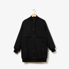 Women's Quilted Lining Long Wool Crepe Bomber Jacket / Lacoste