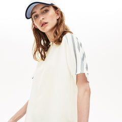 Women's Striped Panel Lightweight Canvas T-shirt / Lacoste