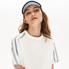 Women's Striped Panel Lightweight Canvas T-shirt / Lacoste