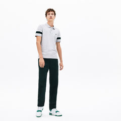 Men's Slim Fit Striped-Sleeve Stretch Cotton Piqué Polo Shirt / Lacoste
