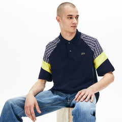 Men's LIVE Loose Fit Patchwork Petit Piqué Polo / Lacoste