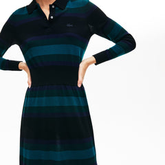 Women's Fitted Striped Wool Polo Dress / Lacoste