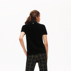 Women's LIVE Slim Fit Golden Signature Velvet Polo Shirt / Lacoste