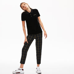Women's LIVE Slim Fit Golden Signature Velvet Polo Shirt / Lacoste
