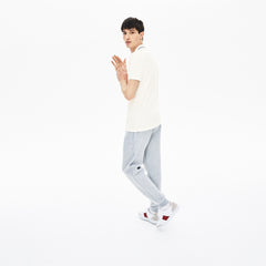 Men's Slim Fit Stripe-Accented Cotton Piqué Polo / Lacoste