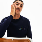 Men's Crewneck Embroidered Cotton Blend Sweater / Lacoste