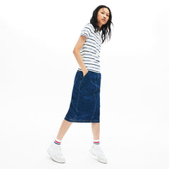 Women's Slim Fit Striped Stretch Piqué Polo Shirt / Lacoste