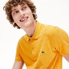Men's Slim Fit Patterned Cotton Mini Piqué Polo / Lacoste