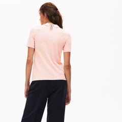 Women's LIVE Velvet-Croc Piqué Polo Shirt / Lacoste