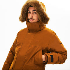 Men's Detachable Faux Fur Hood Long Quilted Parka / Lacoste
