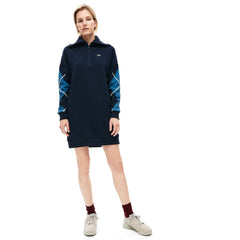 Women's Made In France Jacquard Patterned Fleece Sweatshirt Dress / Lacoste