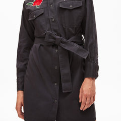 Women's LIVE Rose-Embroidered Cotton Shirtdress / Lacoste