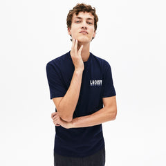 Men's Crewneck 3D-Lettering Cotton T-Shirt / Lacoste