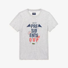 Men's Presidents Cup Breathable Printed Cotton Blend Golf T-Shirt / Lacoste