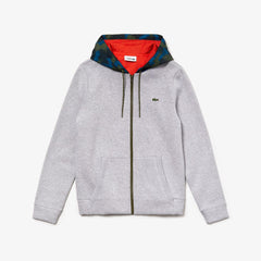 Men's SPORT Contrast Hood Fleece Zip Sweatshirt / Lacoste