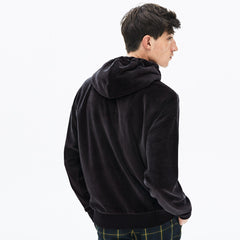 Men's LIVE Signature Hooded Velvet Zip Sweatshirt / Lacoste