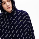 Men's LIVE Hooded Signature Print Fleece Sweatshirt / Lacoste