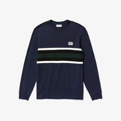 Men's Crewneck Striped Cotton T-Shirt / Lacoste