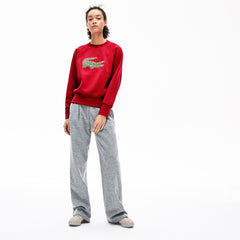 Women's Crewneck Multi Croc Logo Fleece Sweatshirt / Lacoste
