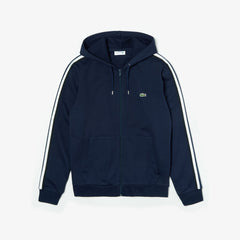 Men's Striped-Sleeve Hooded Zip Fleece Sweatshirt / Lacoste