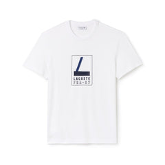 Men's Crew Neck Rubber Lettering Soft Jersey T-shirt / Lacoste