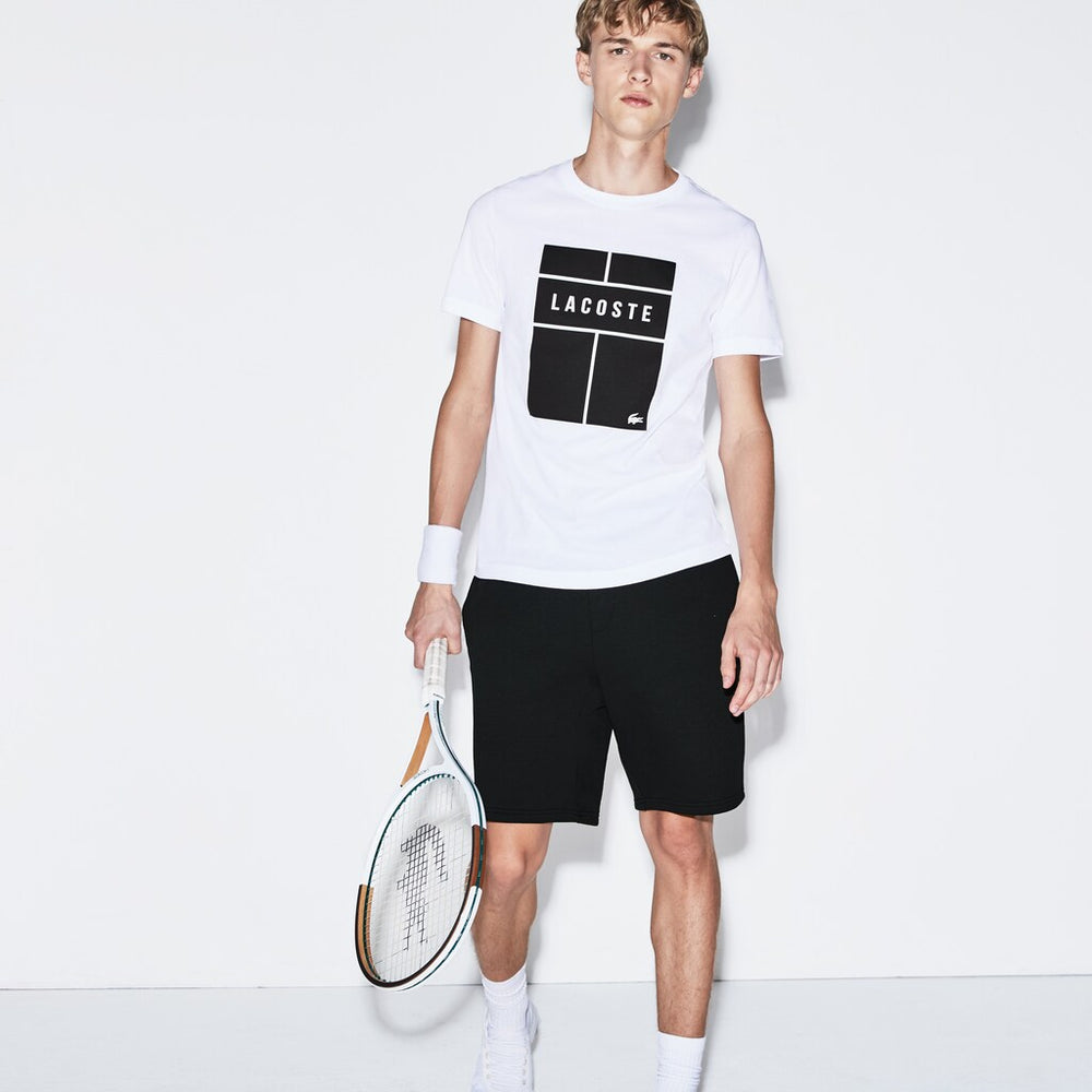 Men's SPORT Crew Neck Lettering Jersey Tennis T-shirt / Lacoste