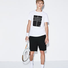 Men's SPORT Crew Neck Lettering Jersey Tennis T-shirt / Lacoste