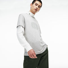 Men's Crew Neck Oversized Badge Cotton Jersey T-Shirt / Lacoste
