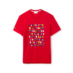 Men's Crew Neck 3D Lettering Cotton Jersey T-shirt / Lacoste